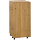 Portabottiglie 14 Bottiglie con Cassetto 50,8x50,8x111 cm in Legno e Metallo Marrone Scuro