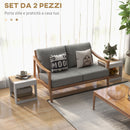 Set 2 Tavolini 2 Livelli 40x40x45 cm in Truciolato Bianco e Quercia