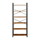 Libreria industrial con 6 ripiani 80x30x186 cm in legno e metallo