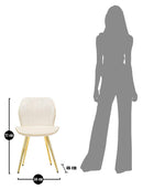 Set 2 Sedie Paris Space Crema e Oro 46x58x77 cm in Legno e Ferro 