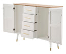 Mobile Matera 117x90x37 cm in Legno MDF e Ferro Bianco/Marrone