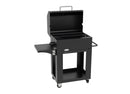 Barbecue a Carbone 110x44x120 cm con Coperchio Affumicatore in Acciaio Miranda Nero