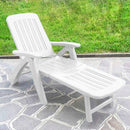 Lettino Prendisole da Giardino Cancun con Ruote 72x190x60 h cm in Plastica Bianco