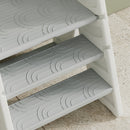 Torre Montessoriana Bambini Pieghevole 46,5x47x61,5 cm a 3 Gradini Regolabili con Maniglia e Superficie Antiscivolo in HDPE Grigio      