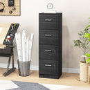 Armadio per Ufficio 40x42x130,8 cm a 4 Cassetti con 2 Serrature e Barra Portadocumenti in Truciolato Nero      