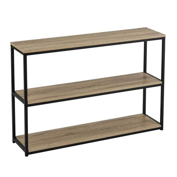 online Libreria Scaffale a 3 Ripiani da Ingresso in Metallo e Legno 120x30x80H cm