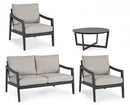 Set Salotto da Giardino Divano 2 Poltrone e Tavolino Sirenus Antracite