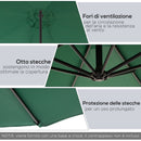 Ombrellone da Giardino in Acciaio Ø3x2,5 m  Rex Verde