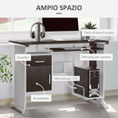 Scrivania da Ufficio Porta PC Cassetti in Legno Marrone 100x52x75 cm 