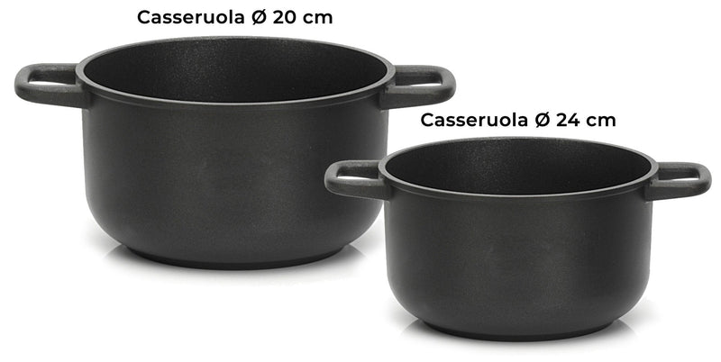 Batteria di Pentole 9 Pezzi in Alluminio Pressofuso Antiaderente Olympia Love