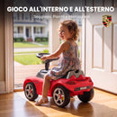 Auto Cavalcabile per Bambini 18-36 Mesi Licenza Porsche 63x28,5x38 cm con Clacson Fari Suoni in PP Rosso      