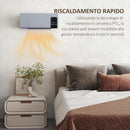 Termoventilatore da Parete Oscillante 54,5x12x21,5 cm 2 Modalità Timer 12h e Telecomando Grigio   