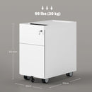 Schedario per Ufficio 2 Cassetti con Chiave Fessura a Busta 30x50x53,5 cm in Acciaio Bianco 