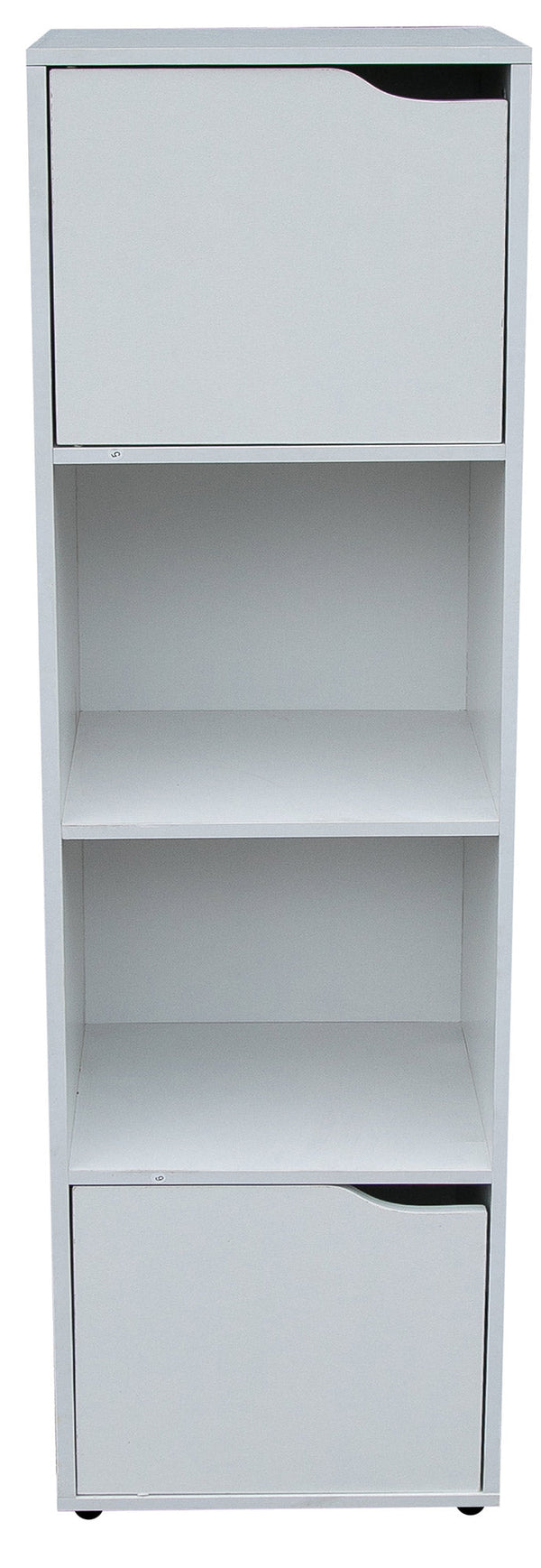 sconto Bücherregal 2 Regale 2 Türen 30x29x120 cm in White Wood