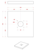 Base per Fontane da Giardino 40x40x4 cm in Cemento Belfer 42/BSE/11