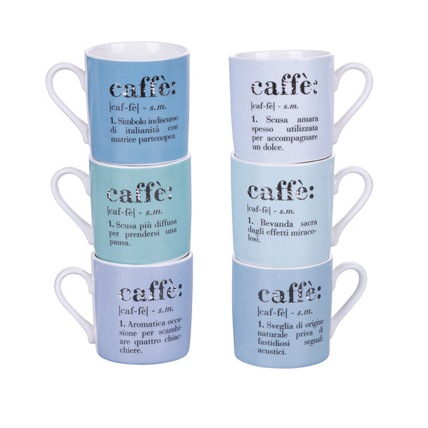 sconto Set 6 Kaffeetassen Ø6x6 cm aus New Bone China Villa D'este Home Tivoli Ocean