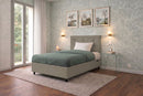 Letto 1 Piazza e Mezza Contenitore Imbottito Similpelle Cappuccino Boxmax Testata Button Varie Misure