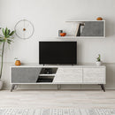 Mobile TV 1 Anta e Mensola 48x35,6x180 cm in MDF Fiona Bianco e Grigio Seconda Scelta