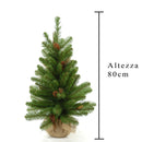 Mini Albero di Natale Artificiale H80 cm Abete con Pigne 115 Tips Verde
