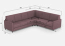 Divano Angolare 6 Posti 281x241x85 cm Karay in Tessuto Prugna
