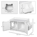 Lettiera per Gatti a 2 Ante con Portaoggetti Laterale 88,5x48x51,5 cm Bianca