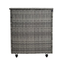 Baule da Esterno 138x70x80 cm in Rattan con Borsa Impermeabile Grigio 