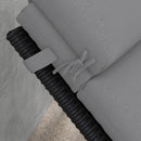 Cuscino per Sdraio e Lettino Prendisole  con Lacci di Fissaggio  in Tessuto Grigio Chiaro