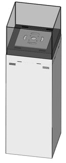 Camino a Bioetanolo da Pavimento 36x36x115 cm Instate 1150 Bianco con Vetro