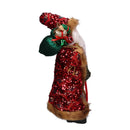 Babbo natale in tessuto paillettes rosso cm xh45