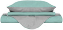 Copripiumino con Sacco e Federe Doubleface Verde Acqua\/Grigio Chiaro