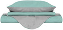 Copripiumino con Sacco e Federe Doubleface Verde Acqua\/Grigio Chiaro