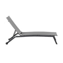 Lettino Prendisole da Giardino 194x63xH31 cm con ruote Oasi grigio