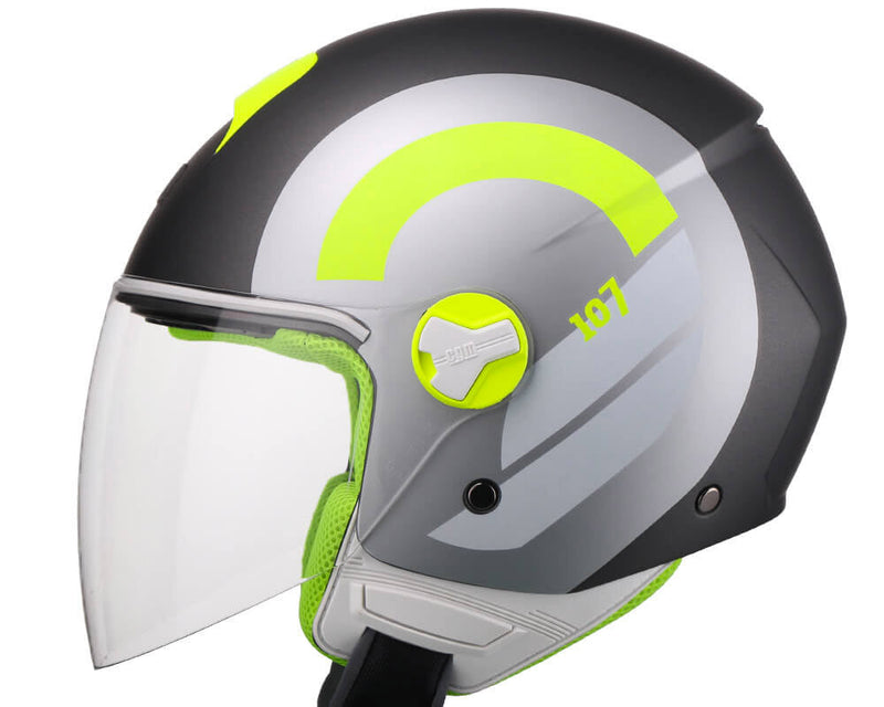 Casco Demi-Jet per Scooter Visiera Lunga CGM Taormina 107R Titanium Opaco Varie Misure