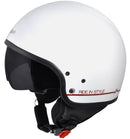 Casco Demi-Jet per Scooter Occhiale a Scomparsa SKA-P 1 NG Slim Bico Bianco Metal