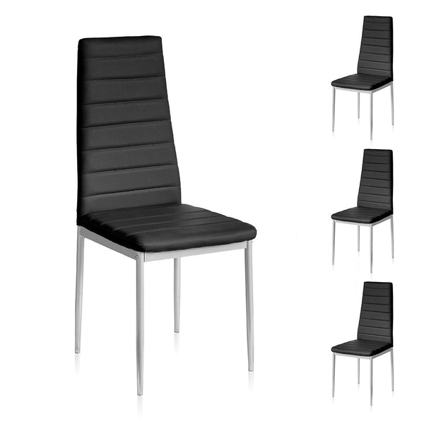 online Set mit 4 schwarzen Indoor-Stühlen 41 x 41 x 96 cm aus Kunstleder
