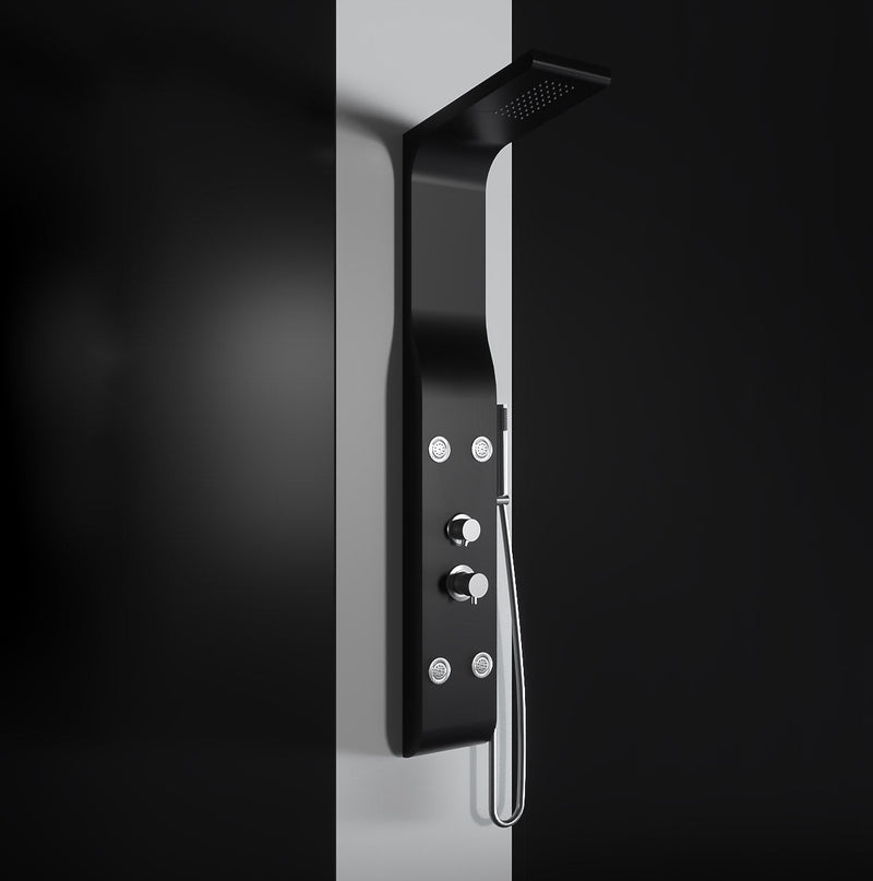 Colonna Doccia Idromassaggio in ABS Relax Nero Opaco