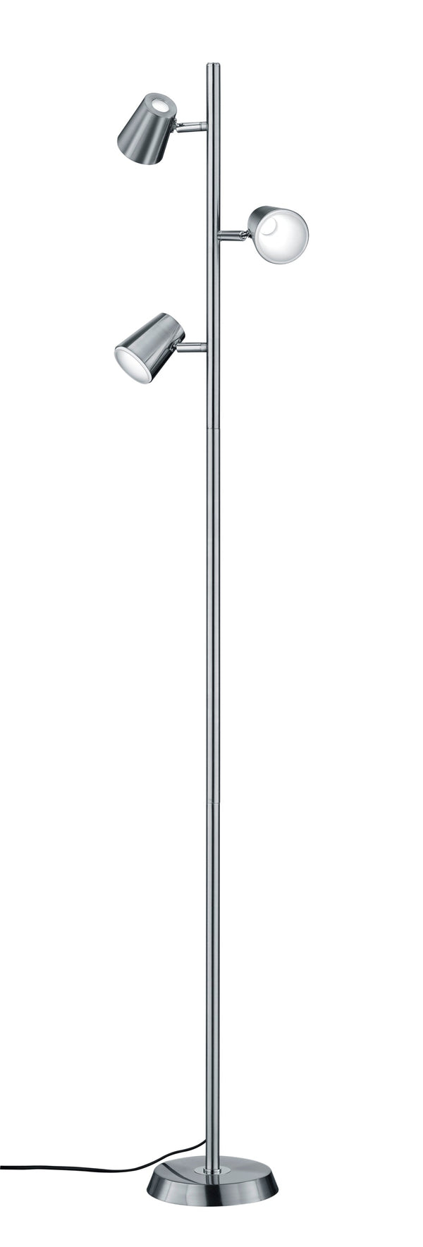 online LED-Stehleuchte für den Innenbereich aus mattem Nickelmetall