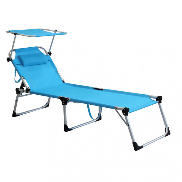 Garten-Sonnenliege 215 x 71 x 37 h cm aus hellblauem Textilene sconto