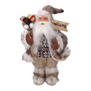 Babbo natale in tessuto marrone cm xh45