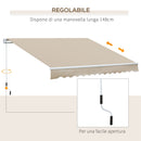 Tenda da Sole Avvolgibile a Parete 3,5x2,5m in Alluminio e Poliestre Beige