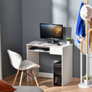 Scrivania Ufficio Salvaspazio 80x45x75 cm con Vassoio Tastiera e Cassetto in Legno Bianco      