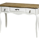 Tavolo Consolle in Legno 3 Cassetti 108x48x80cm Country Bianca