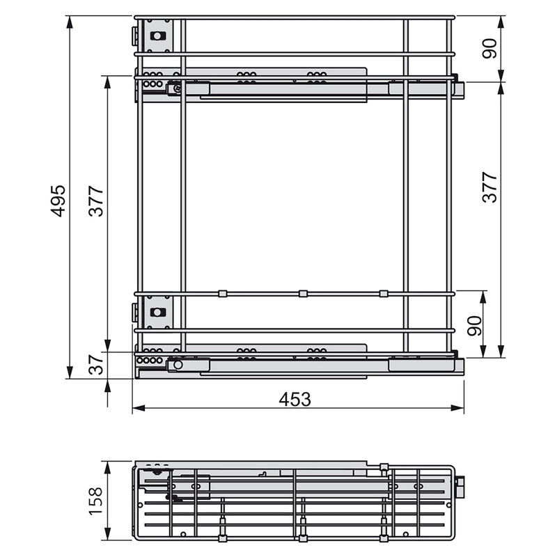 Portabottiglie Estraibile per Mobile da Cucina 20 cm Chiusura Soft in Acciaio Cromato Emuca