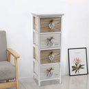 Cassettiera Mobile Salvaspazio 4 Cassetti Legno Slim Decoro Retro Design Cuori