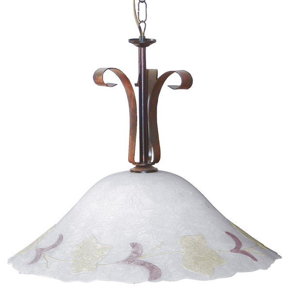 online Aufhängung D50 1xE27 Kupferbrauner Rahmen Bernsteingrünes Glas E-Energy Bernstein