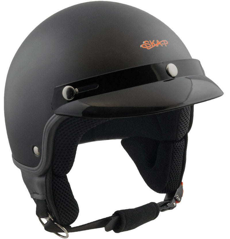 Casco Demi-Jet per Scooter con Frontino SKA-P 1 FH Smarty Nero Metal