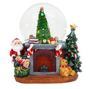 Ampolla Natalizia a Batteria 19x16,5x20 cm in Resina con Trenino Babbo Natale Musica e Luci