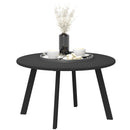 Tavolino da Giardino Rotondo in Stile Industriale Ø70x42 cm in Metallo Nero  