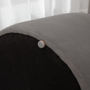 Pouf Contenitore 2 in 1 Convertibile in Tavolino da Caffè Ø44x47,5 cm in Velluto  Grigio