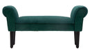 Panchetta Velvet Crema 102x31x51 cm Legno e Poliestere Verde e Nero